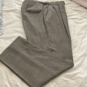 Racquet Club brown and black 100% wool houndstooth dress pants.